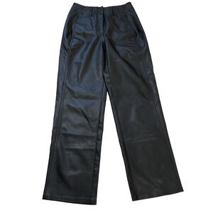 Aritzia Wilfred Faux Leather Vegan Pants Womens 0 Black High Waist Office